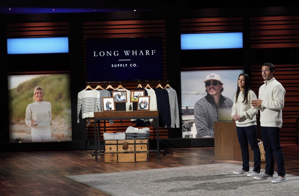 So pumped to see my cousins <a href="/mikelamags/">Mike Lamagna</a> and Lauren on <a href="/ABCSharkTank/">Shark Tank</a> tonight to talk oyster reefs and sweaters <a href="/longwharfsupply/">longwharfsupply</a> Check them out at longwharfsupply.com