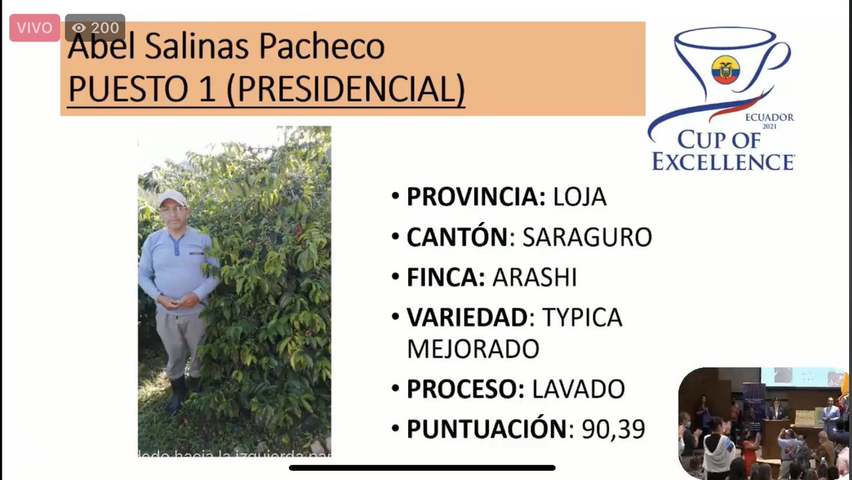 gabysamaniegom's tweet photo. Loja se posiciona a nivel nacional e internacional. Ganadores absolutos en Taza de Excelencia 2021🥇 👏🏽👏🏽 https://t.co/WlK2NsrT0f