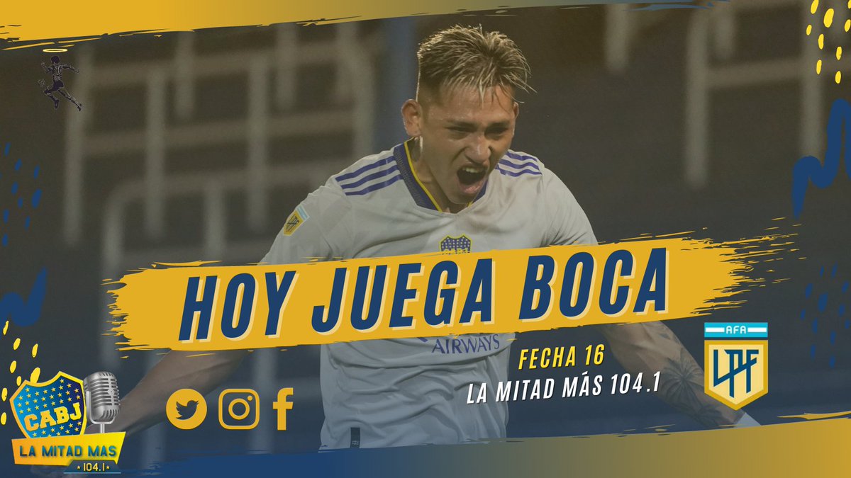 lamitadmas104's tweet photo. 🎉 Hoy juega Boca 🎉

☑️ Liga Profesional - Fecha 16 ☑️

⚽ Huracán vs Boca ⚽

🕚 20:15hs 🕚

🏟 Tomás Adolfo Ducó 🏟

👤Nicolás Lamolina👤

📺Fox Sports Premium📺

📻 @Cadena_Xeneize 📻

#LaMitadMas104 #DiegoEterno
#VamosBoca #LigaProfesional #Boca #BocaJuniors #Boquita #LaBoca https://t.co/G6pYekkveg