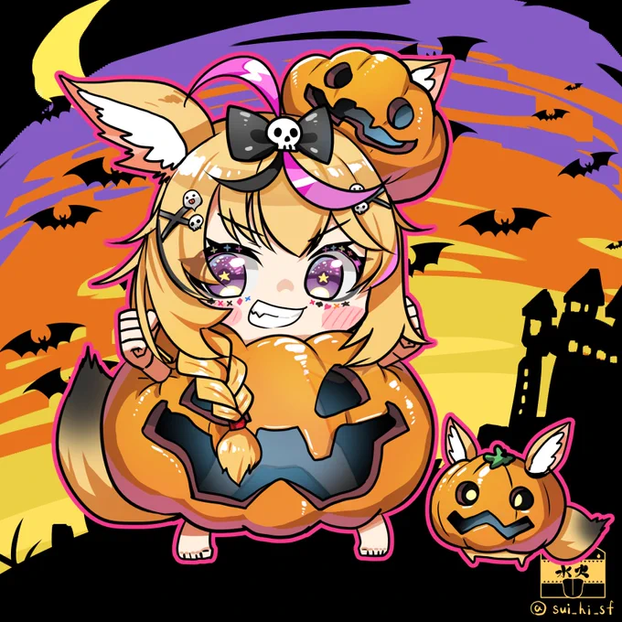 🎃ハロウィンハロウィン・・・ハロウィン???
(〇のさんのアイディアでこうなりました)
#絵まる 
