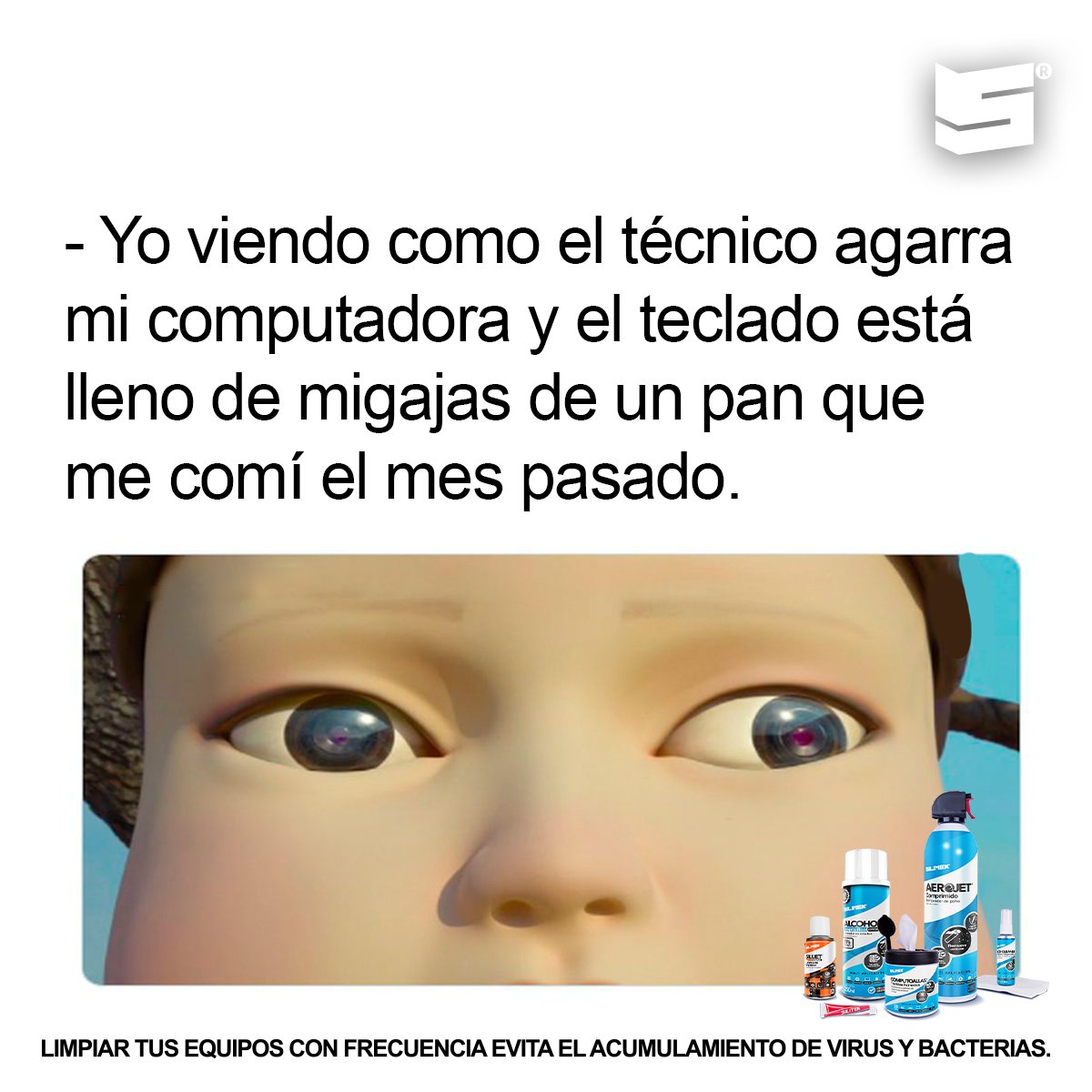 Silimex's tweet photo. El polvo y las migajas afecta el funcionamiento de tus equipos. #Silimex #felizviernes #Aerojet #computadoras #teclados https://t.co/wjgwtk8Nxc