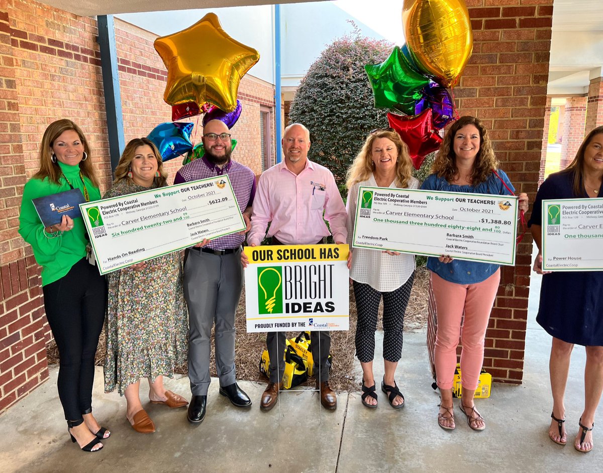 CarverES_RH's tweet photo. So proud of these dedicated  teachers who received Bright Ideas Grants! @CarverES_RH  is so grateful for our partnership with @CoastalElecCoop! https://t.co/Yws22sKn0P