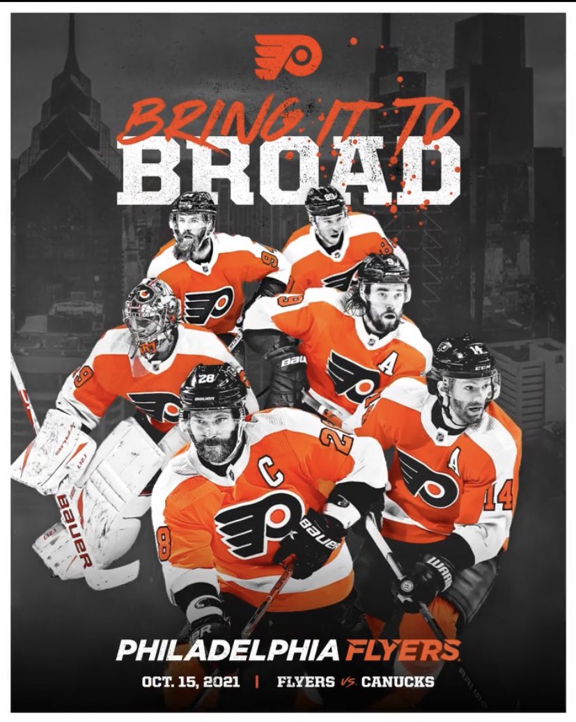 sandropacheco71's tweet photo. The #PhiladelphiaFlyers will open up the 2021-22 #NHL season at home vs the #VancouverCanucks on Friday October 15, 2021. #NHL #MakingHistory #BringItToBroad #LetsGoFlyers #GoFlyersGo #BroadStreetBullies #AnytimeAnywhere #FlyForLife #Canucks https://t.co/6IYxOFUx4N