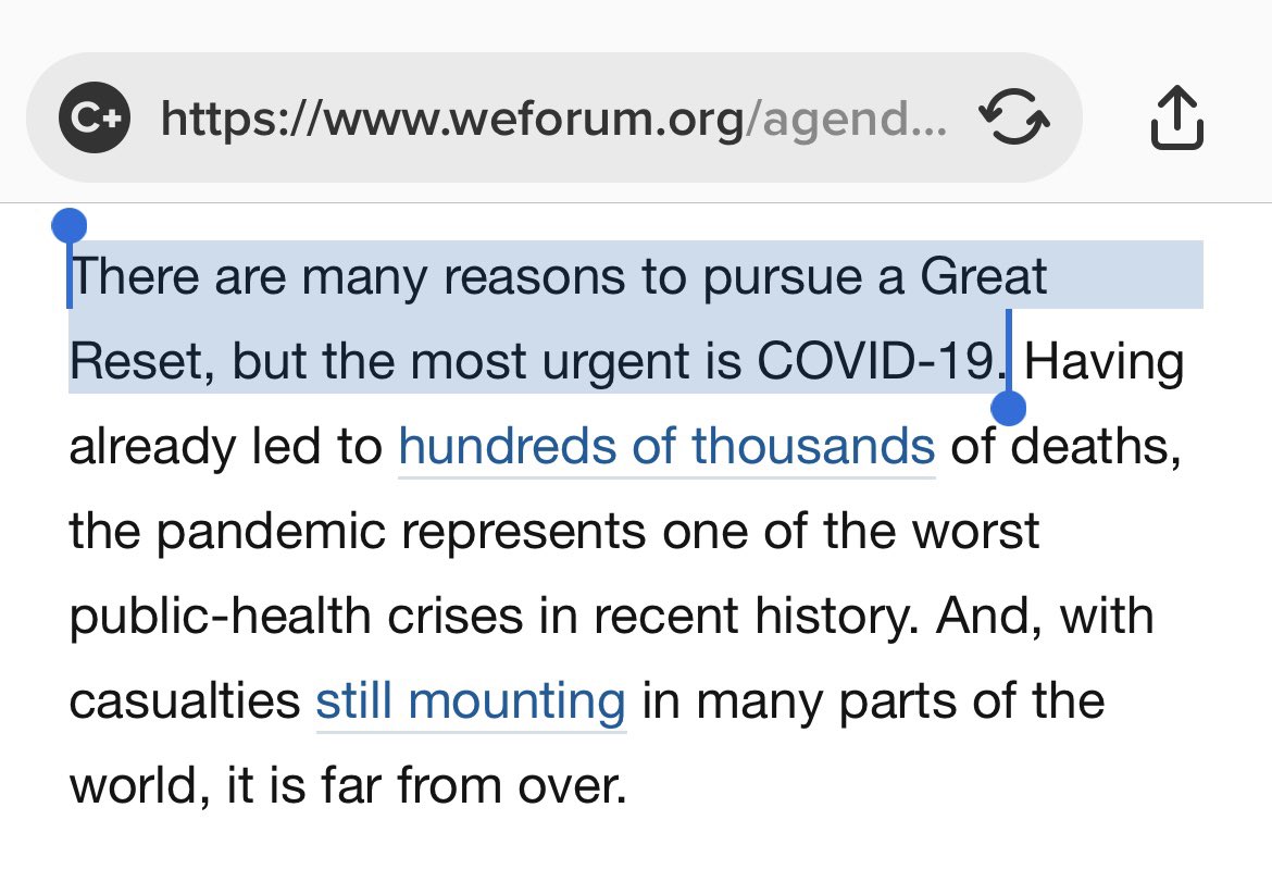 VJohnny2019's tweet photo. @jeffreytucker @ElectionWiz From the World Economic Forum:

COVID-19 is a virus with Great (Reset) value. It can help spawn “entirely new foundations for our economic and social systems.”

The pandemic ain’t about public health anymore. https://t.co/dxpESBg3ue