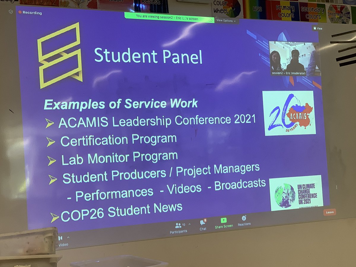 watnunu's tweet photo. Student Media Services sharing their journey, story and tips for building student leadership #KeystoneBeijing @theACAMIS #ACAMISTech today. Thanks for sharing @ericjohnston_ https://t.co/3pEBr5HHHe