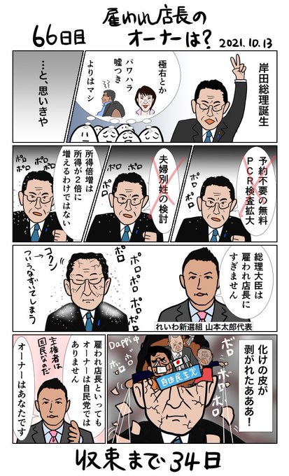 #100日で収束する新型コロナウイルスリターンズ 
66日目 雇われ店長のオーナーは? 