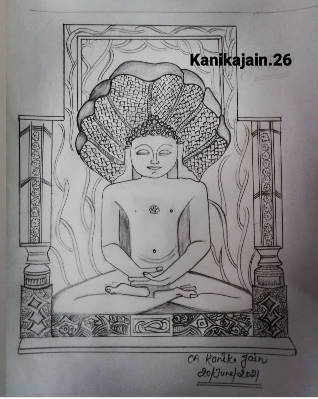 9 Mahavir swami sketch ideas | art painting, buddha art drawing, buddha art