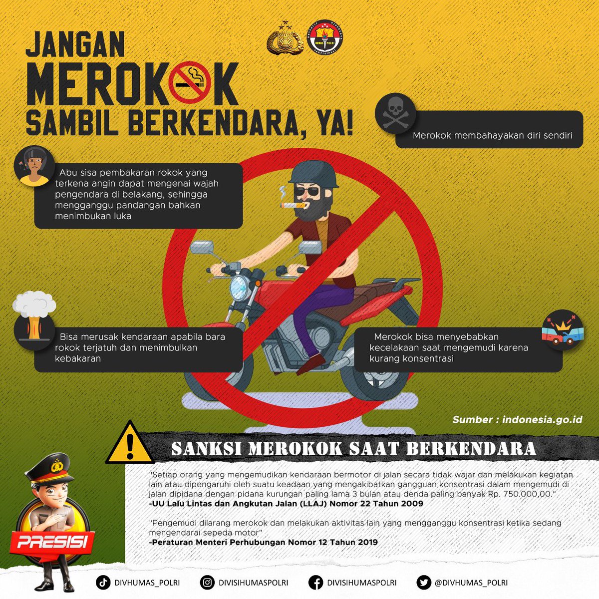 Jangan Merokok Sambil Berkendara Ya!

Sumber: indonesia.go.id