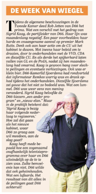 De jongeheer Wiegel is spot on: