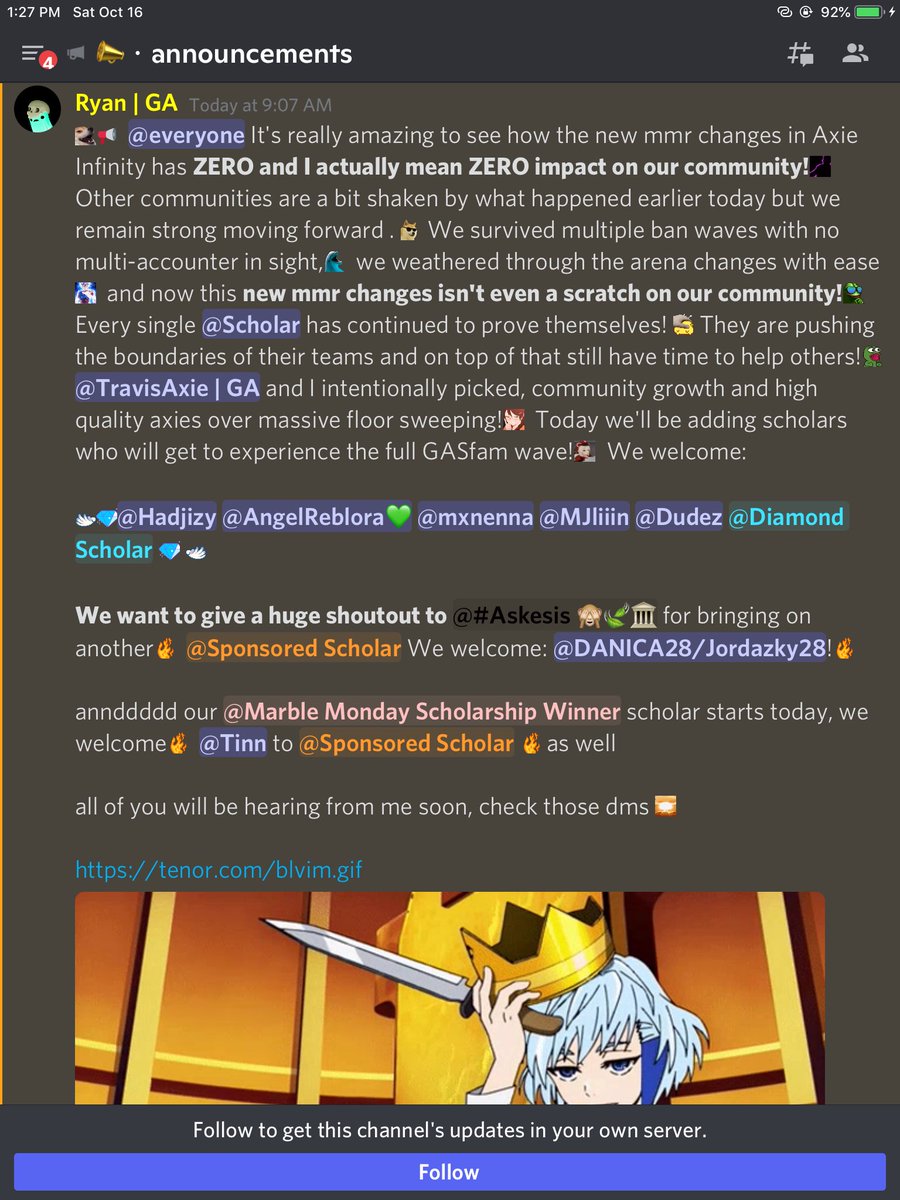 mjliiin's tweet photo. THANK YOU SO MUCH FOR GIVING ME A SCHOLARSHIP! @RyanAxie @GenerationAxie @TravisAxie 💛💯 https://t.co/23hXwI5y1W