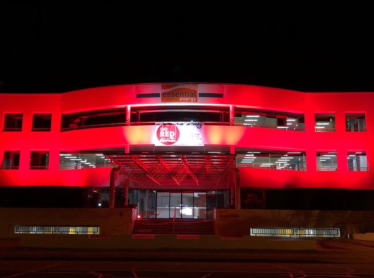 Port Macquarie business community went all out yesterday to #GoRedForDyslexia 🙏 Huge #shoutout to <a href="/essentialenergy/">Essential Energy</a> who shined brightly to raise awareness of the #1in5 ❤️ #GoRedMNC