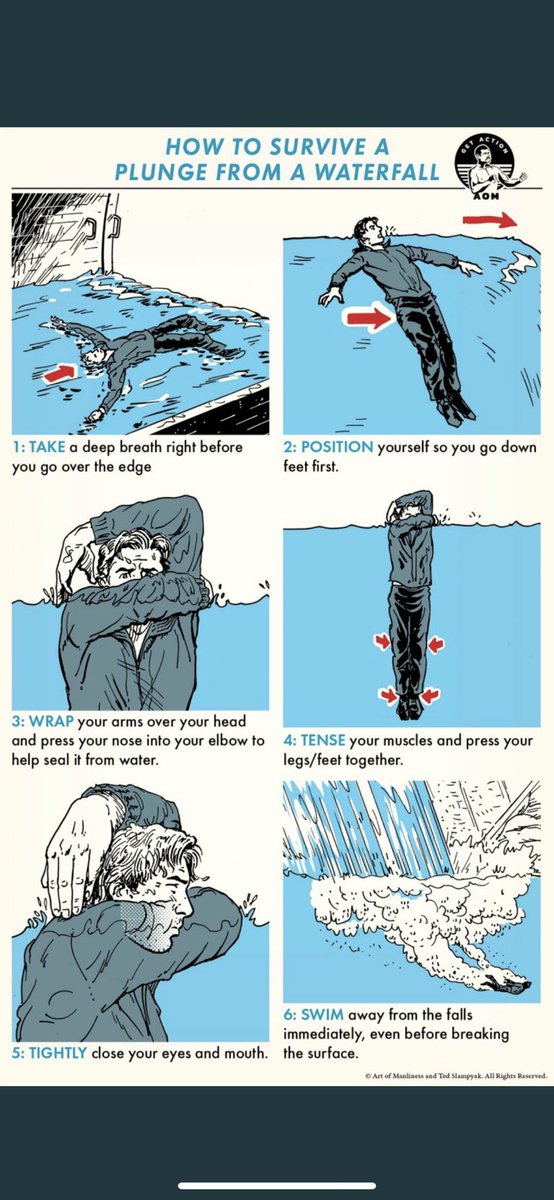 Howtodothose's tweet image. How to survive a waterfall plunge: