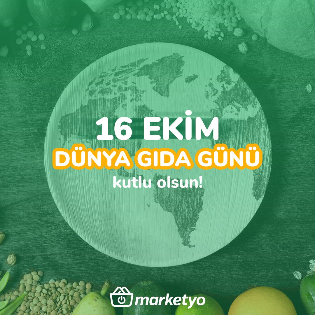 16 Ekim Dünya Gıda Günü kutlu olsun! 🌎 🍽️   #DunyaGidaGunu
Marketyo ile ihtiyacın olan tüm gıda ürünleri tek tıkla kapında! #bildiginmarket
