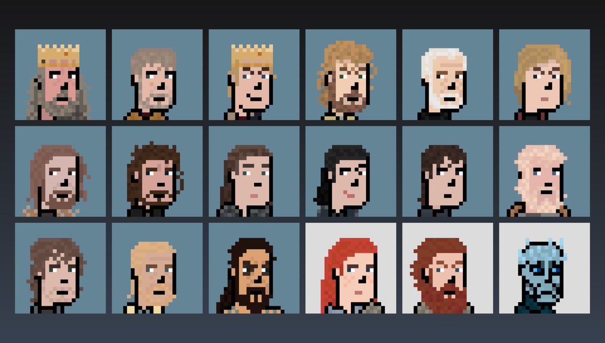 FigurePunks's tweet photo. ⚔️PLAYING GAME OF THRONES THEME MUSIC⚔️
🔸 Release today 🔸 Only on @opensea 🔸
#GameOfThrones #nftcollectors #NFTGiveaway #NFTs #NFTCommunity #nftcollectors #nftart #NFTdrop #Crypto #CRYPTOPUNK #cryptoart #FigurePunks #pixelart https://t.co/2crnAqMDWk