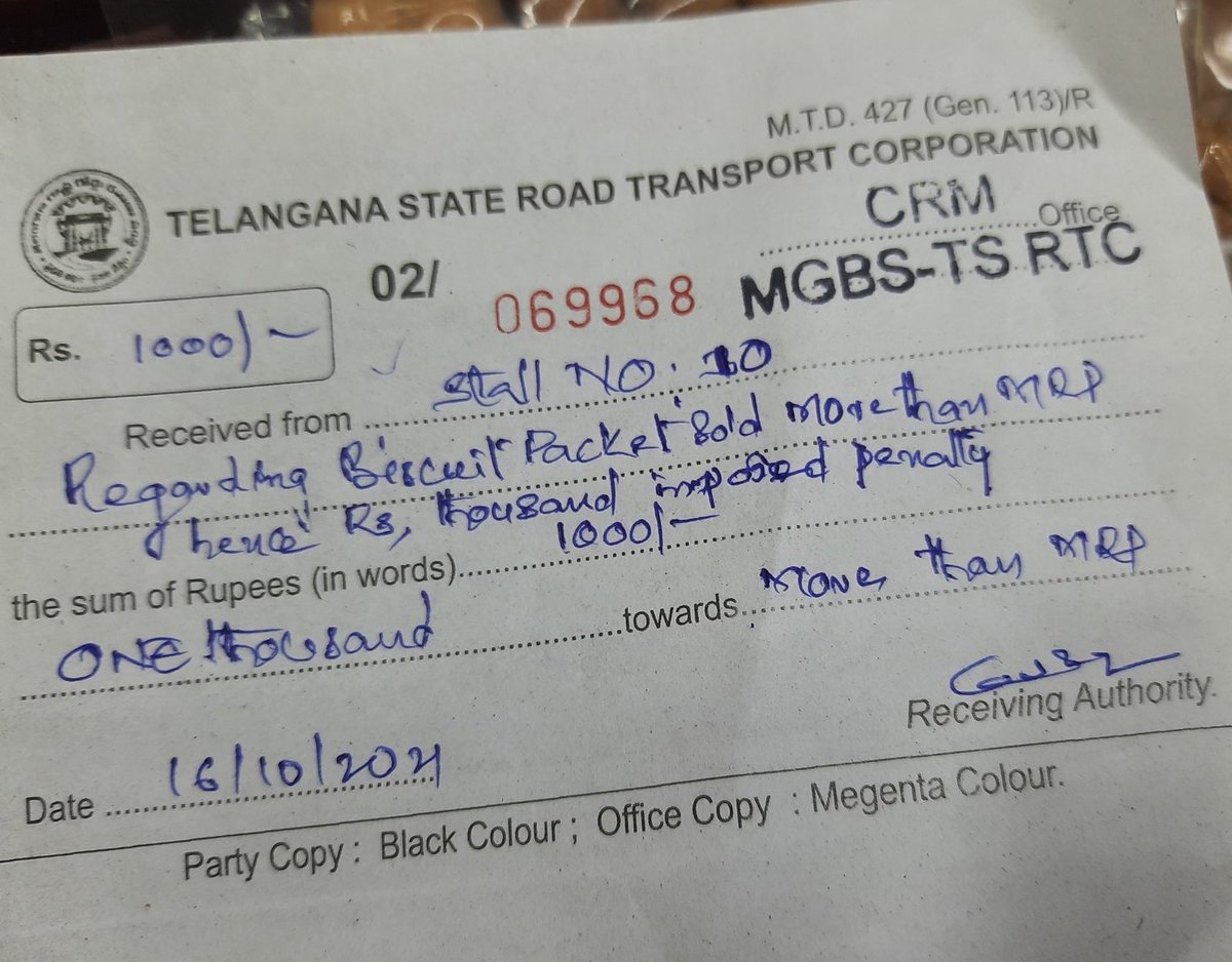 SajjanarVC_IPS's tweet photo. Inspite of Many warnings still the Stall Owners in #Busstands are charging excess on MRP Things. Our Teams has Sung into action &amp; imposing penalties we are also receiving complaints on #SocialMedia. Appeal to people to complain about Excess Pricing to Depot Managers to curb this https://t.co/fStl0dz7IQ