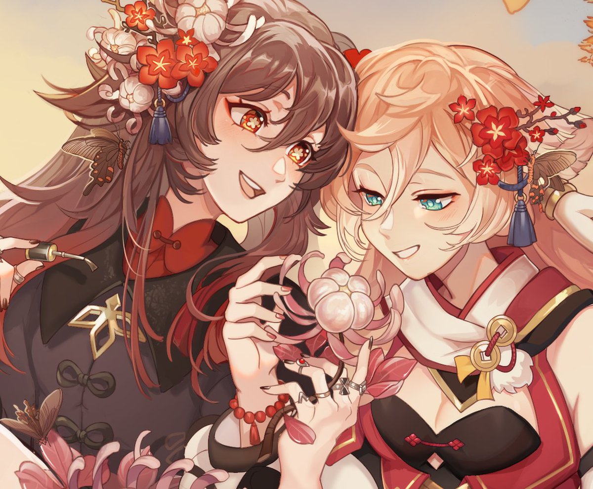 noctulilium's tweet photo. #GenshinImpact #HuTao #Yanfei #yantao 

sweet flower darlings for the @semion_boiii 🌸 https://t.co/btI1su6HwW