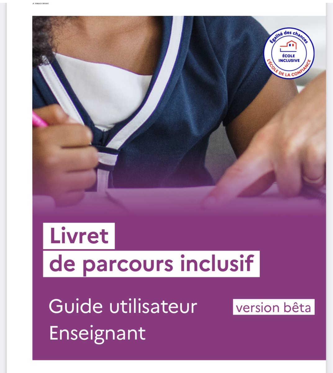 Déployé dès janvier 2022 dans tts les académies, le Livret de Parcours Inclusif #LPI vise à rassembler et faire circuler toutes les informations sur les dispositifs, adaptations et aménagements pour les #EBEP.  

En avant-première, le guide 👍eduscol.education.fr/document/11903…