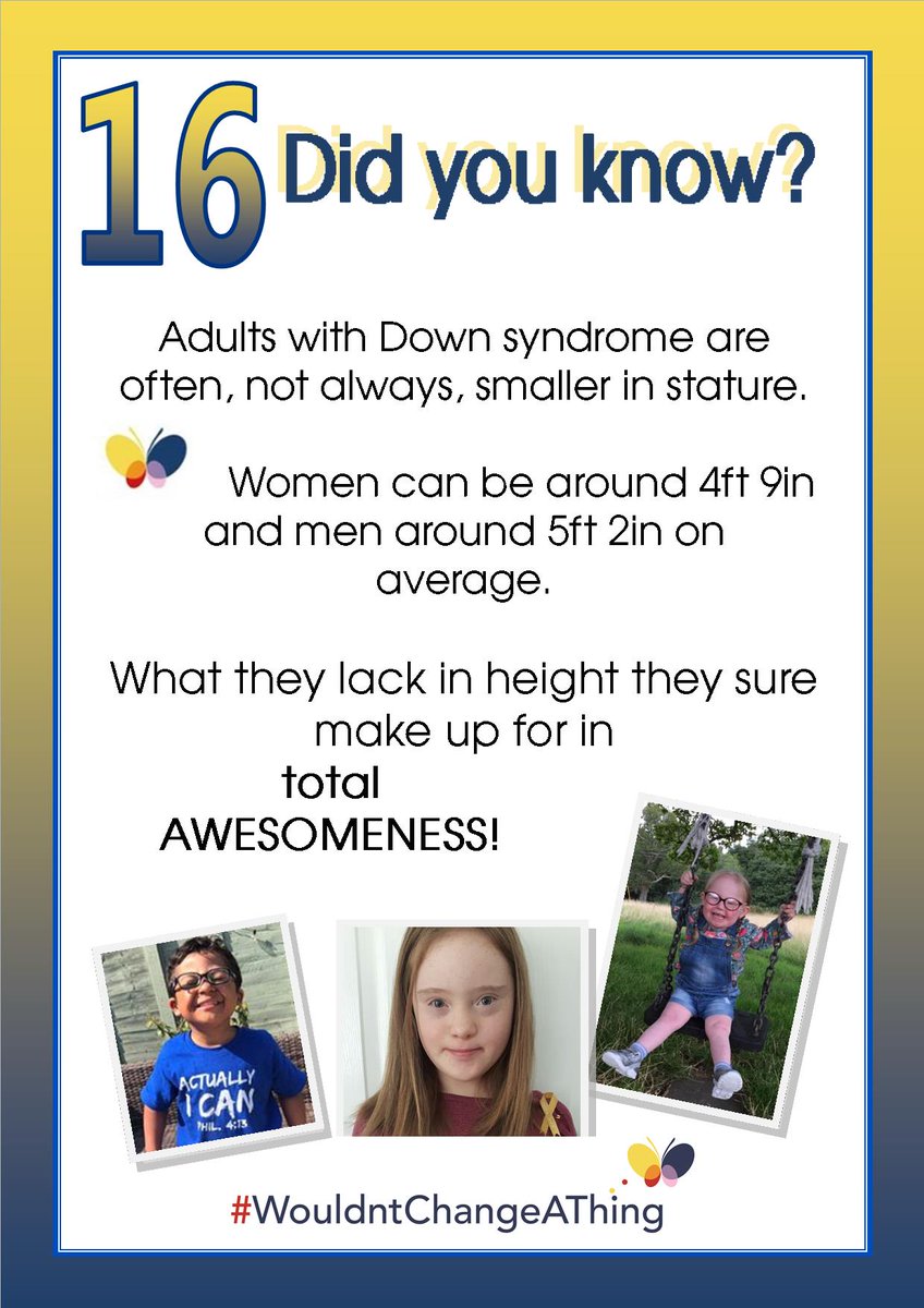Wouldntchangea1's tweet photo. It’s day 16 of Down Syndrome Awareness Month.

Did you know?

#DownSyndromeAwarenessMonth #DownSyndrome #WouldntChangeAThing https://t.co/EoE6OSGDON