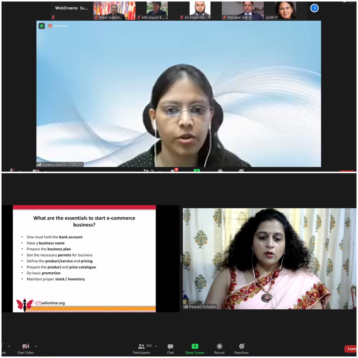 Wesellonlineorg's tweet photo. Wonderful response to 3 day #onlinetraining for #southasia #womenentrepreneurs on #ecommerce &amp; #digitalmarketing with great #networking sessions as well #womeninbusiness #SDG5 #SANSSDGProjec
@EIF4LDCs
@HangTranEIF4LDC
@RajanRatna
@Ratnakaradi 
@deepalishital 
@UNESCAP
@Suveera18 https://t.co/zlcwxVcGNQ