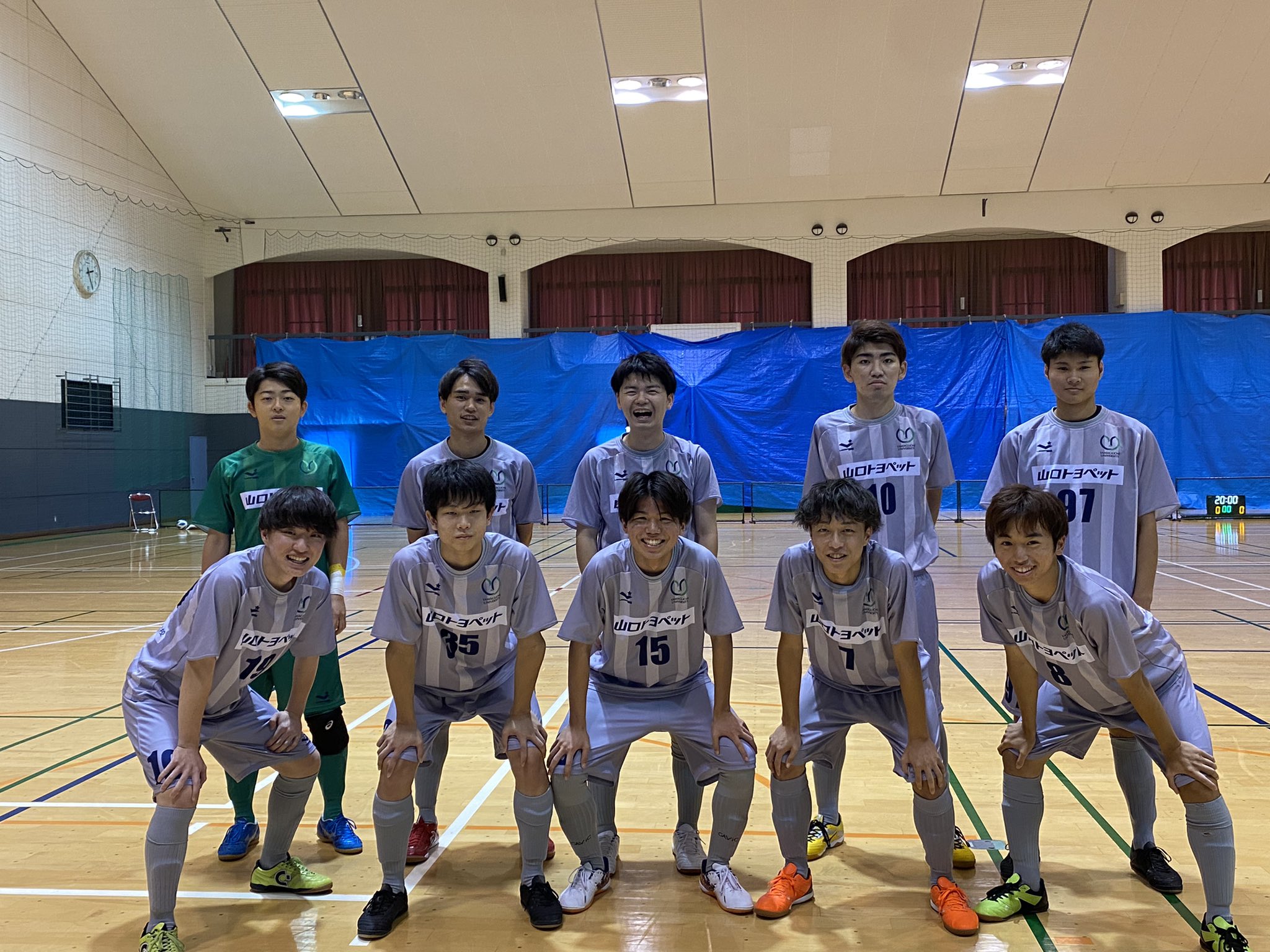 山口大学フットサル部 山口県フットサルリーグ第4節 場所 鹿野総合体育館 Vs Ube Up 4 得点者 8濱野 2点 19木梨 35高砂 今節は勝利を収めることが出来ませんでした 今回の反省を活かして 次回の試合では勝利できるように練習に取り組んでいこうと