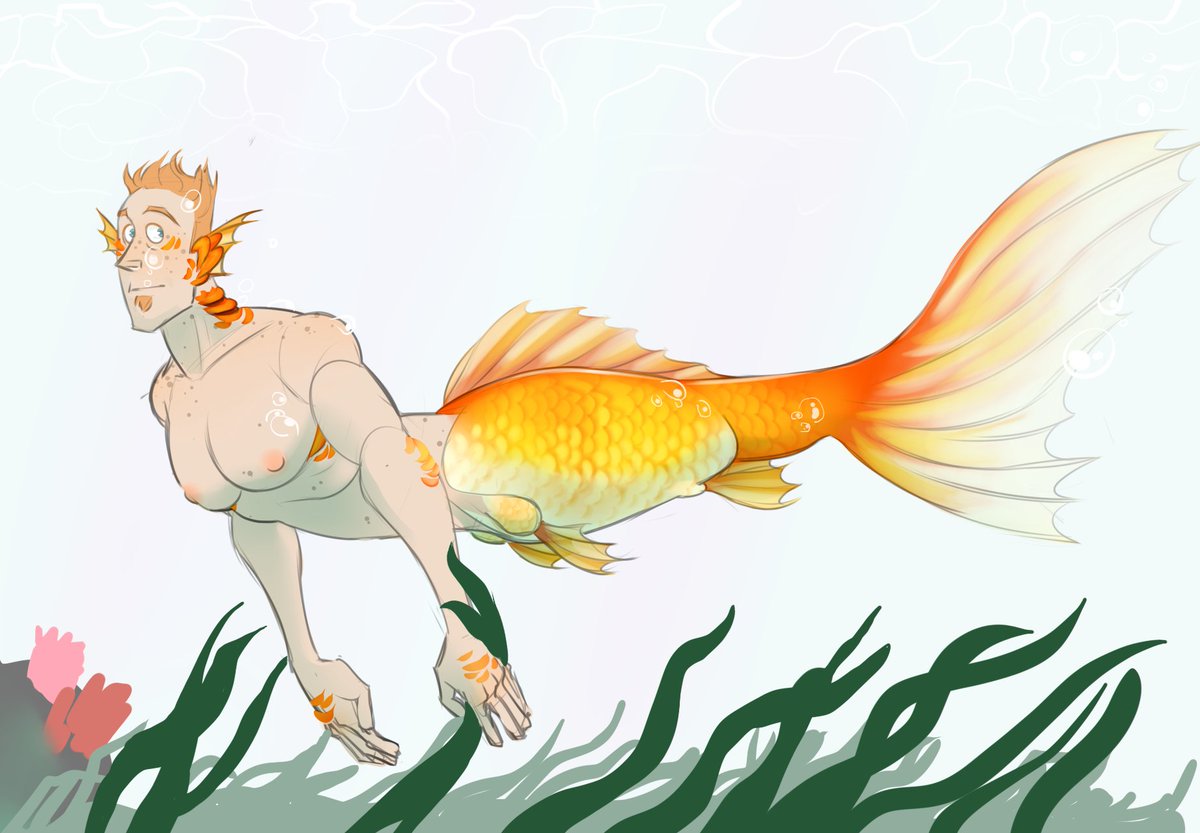 _Mister_Random_'s tweet photo. 🐠 The little golden mermen🐠

#drawing https://t.co/Ba1Jp6l3kr