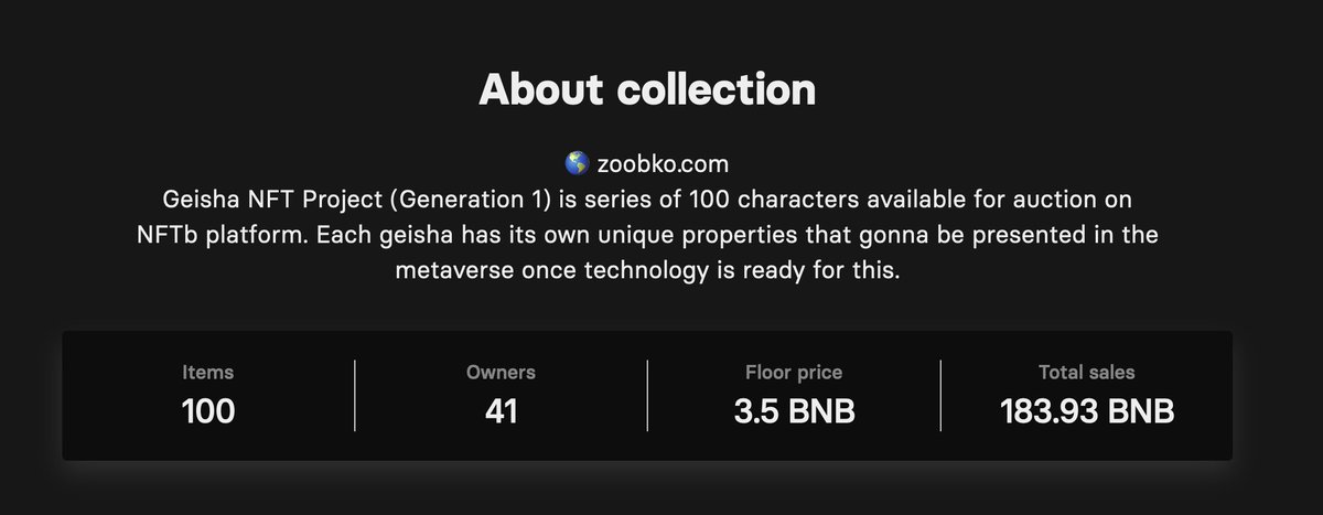 geishaproject's tweet photo. Now floor price is 3.5 BNB ↓

https://t.co/1rgXvLlY1d https://t.co/JqYNgAsvNj