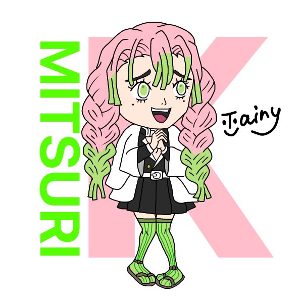 TAINY_illustさんがTwitterに投稿した甘露寺蜜璃(鬼滅の刃)のイラスト。