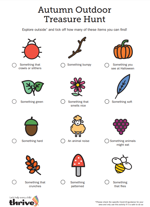 ThriveApproach's tweet photo. Go on an adventure with Thrive sensory treasure hunts! These simple activities allow you to connect with the children you care for as you explore together and see what you can find.

Download your indoor and outdoor treasure hunts for free here: https://t.co/6TtcO8gncL https://t.co/3ysieK8lzL
