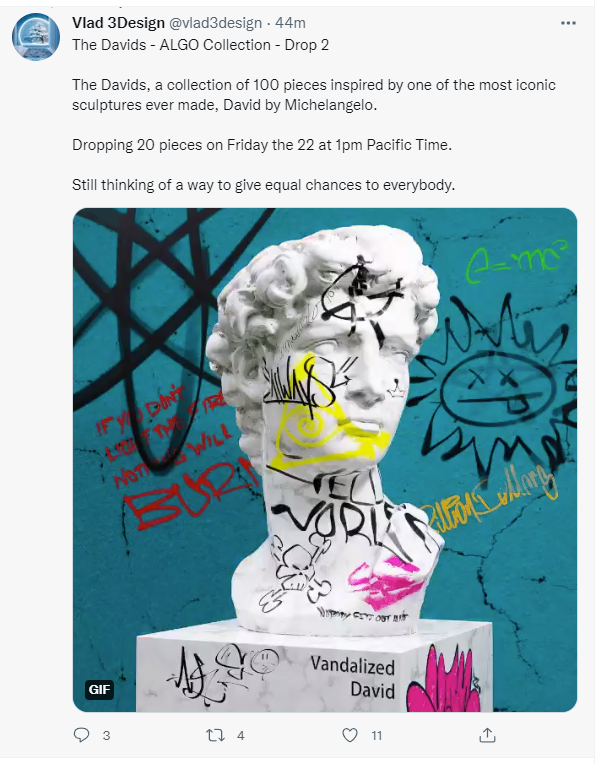 JazzMetaX's tweet image. Setting my scopes now on this David for next weeks drop ~ @vlad3design