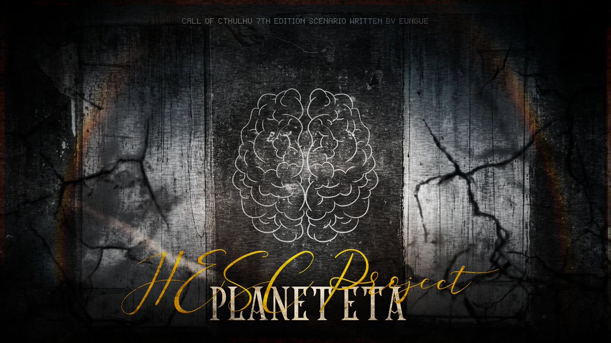 ◈ CoC 자작 시나리오 「H.E.S.C Project :: Planet Eta」를 배포합니다. 
- 레일로드형 SF
- 적정 인원 : 키퍼 제외 5~6명. (인간 탐사자 추천)
KPC(NPC)가 존재하는 다인 시나리오입니다. 먼 미래에 깨어난 탐사자들이 모종의 이유로 유사 지구 행성을 "재탐사"합니다. 

slow-trpg.postype.com/post/10986147