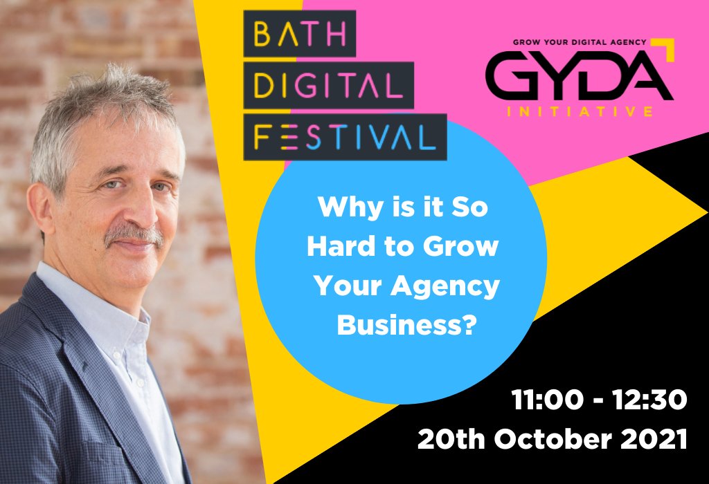 Robert_Craven's tweet photo. Coming up on Wednesday! Join me @bathdigital #BDF2021 

Half-workshop, half-masterclass, I will take you through what you need to do to point your agency in the right direction. 

Sign up today!

https://t.co/8Qx1MYA09a

#digitaltraining #bathevent #businessgrowth https://t.co/mlZscTOeUe