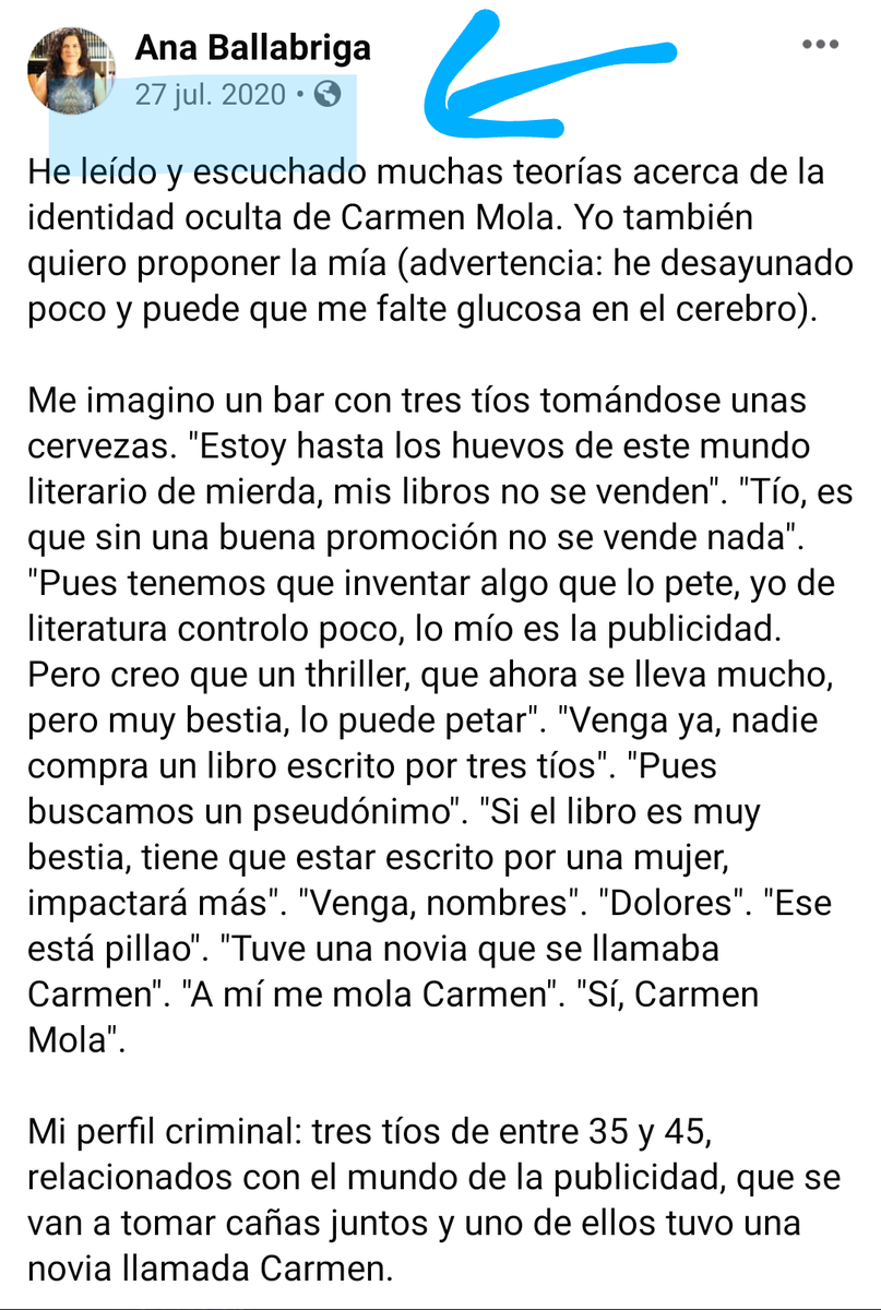 pedro16marti's tweet photo. No eran publicistas, sino guionistas, y falta por saber lo de la ex llamada Carmen, pero queda claro que las dotes detectivescas de @BallabrigaAna  son casi holmesianas. https://t.co/pcconfhmnI