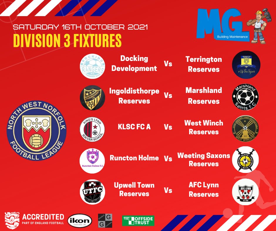 NWNLeague's tweet photo. Division 3 in the MG Building Maintenance North West Norfolk LEague: https://t.co/11IZZqnNab