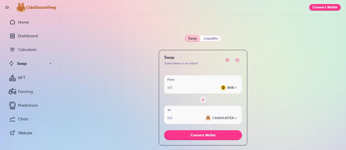 CakeHunterBSC's tweet photo. 📌CakeHunter Swap Interface 🥰🚀

Earn Cake when you trade/swap in an instant with CakeHunter token &amp; hold via our contract on BSC. https://t.co/pvw8wW35bh