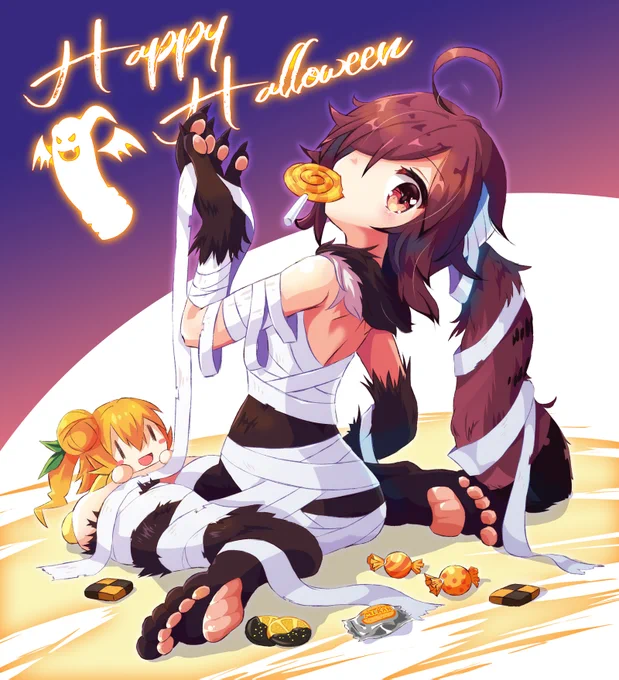 まちカドまぞくVSハロウィン
マミーコスをするウガルル 