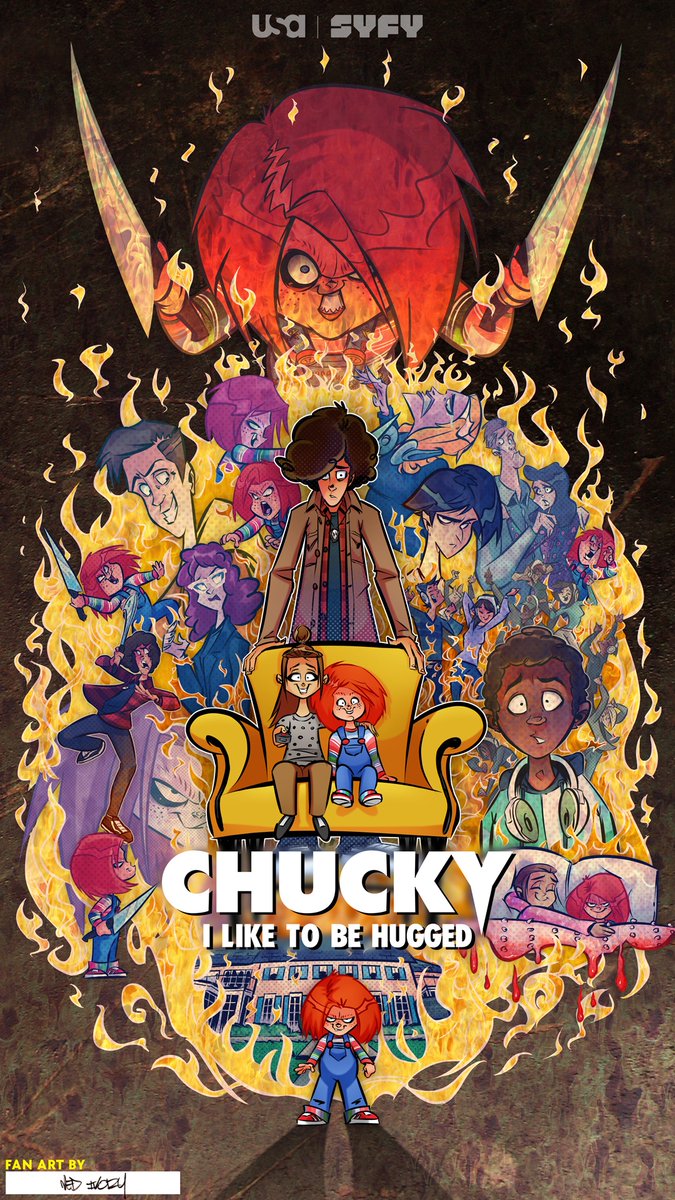 ned_ivory's tweet photo. Chucky poster I did for @SYFY for the new Chucky TV show!! I was one of eight lucky winners in a Chucky poster contest set up by Tongal and SYFY, each artist was assigned one of the eight episodes...#itsafanthing #chuckyseries #syfy https://t.co/T2cU7X2nh4
