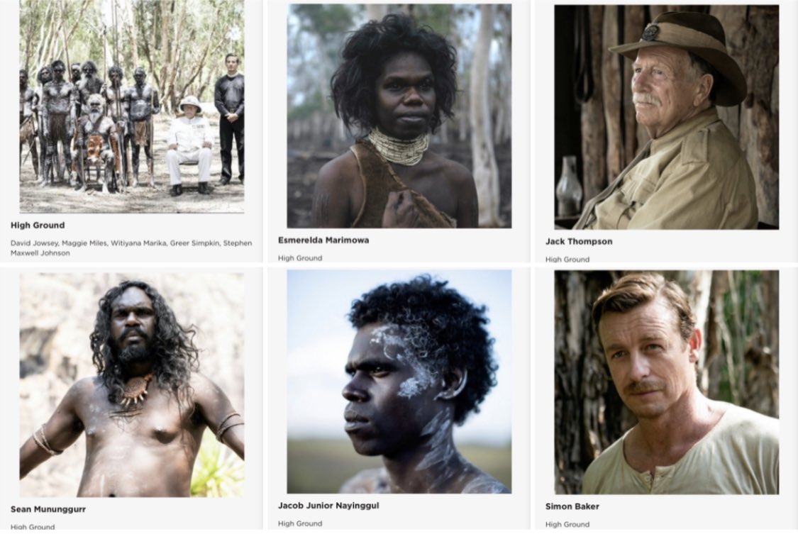 Proud <a href="/HighGroundFilm/">High Ground</a> is amongst stellar company for <a href="/AACTA/">AACTA</a> 2021 nominations for feature film: Best Film, Best Direction, Lead Actor - Simon Baker &amp; Jacob Nayinggul, Supporting Actor - Sean Mununggurr &amp; Jack Thompson, Supporting Actress - Esmerelda Marimowa, Original Screenplay.