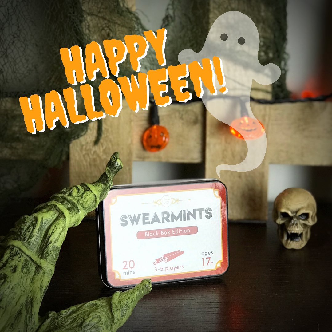 CheerUpGames's tweet image. And finally, a very RARE, never to be printed again copy of Swearmints: Black Box Edition from our #kickstarter earlier this year!

One day remains - who will win?? 👻