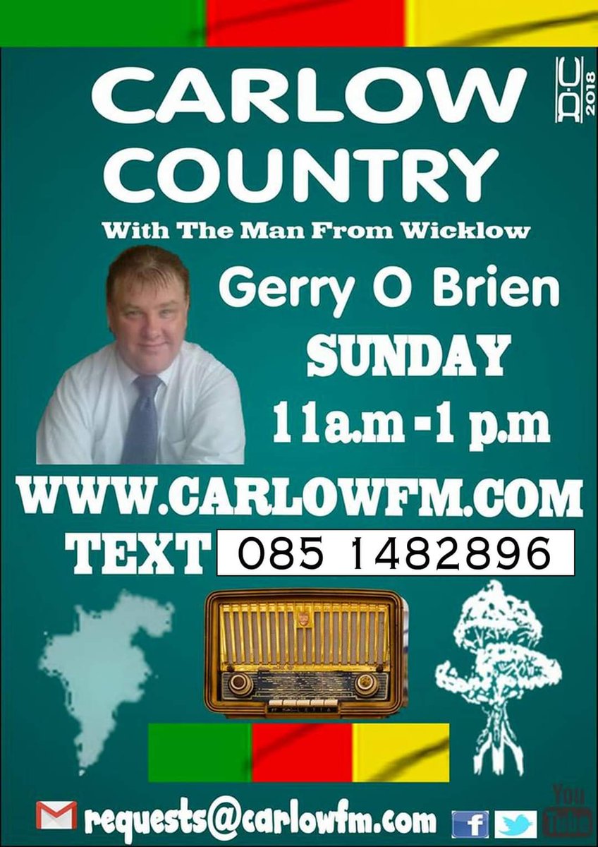 Michelleorour16's tweet photo. Carlow Country With Ger O'Brien Carlow FM ON SUNDAY MORNING FROM 11AM TILL 1PM WITH A MIX OF OLD AND NEW COUNTRY , WE'RE ON https://t.co/K4MLl8z8Gx AND ON TuneIn myTuner Radio,, SO JOIN ME FOR THAT HERE ON Carlow FM https://t.co/8EeTDtSKal