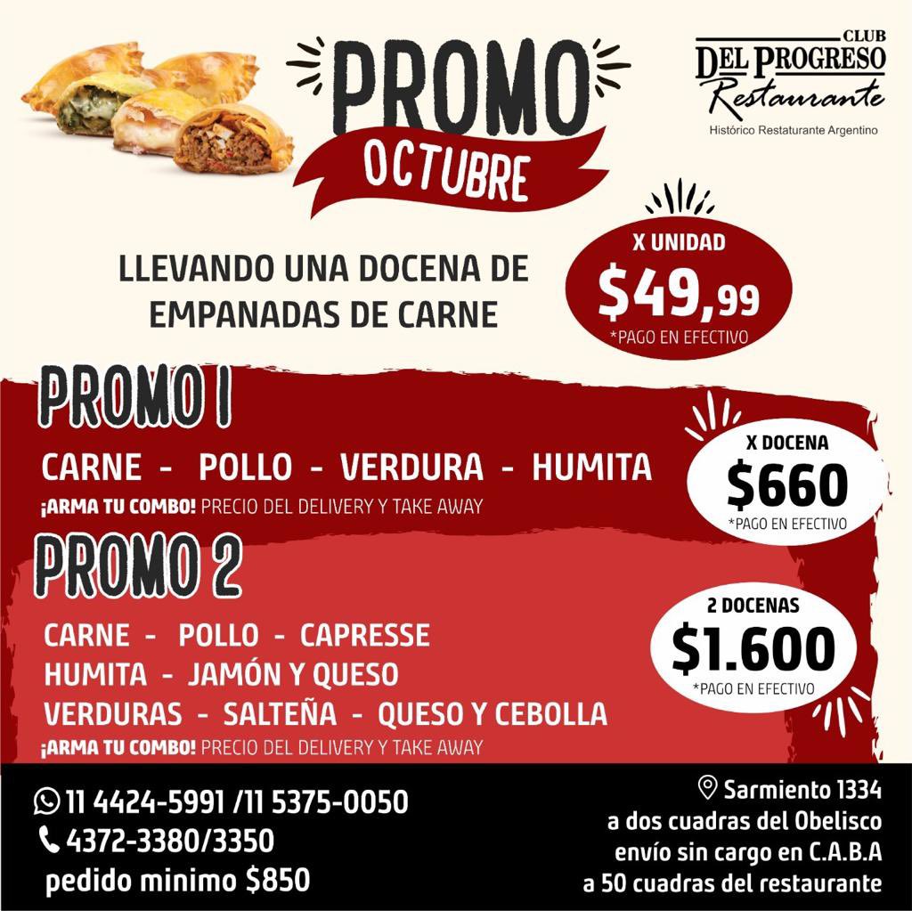 clubdelprogres1's tweet photo. #Empanadasdelprogreso gran #promo a solo $49.99 c/u
tienda online
https://t.co/ssumjOZms2
📱 WhatsApp 11-4424-5991 11-5375-0050
☎️ Tel 4372-3380/3350
Sarmiento 1334 - CABA
#food #fun #comida #restaurantes #empanadas #carne #verduras #humita #jamon #queso #bondiola #cerdo #vacio https://t.co/2bA2PqJHRO