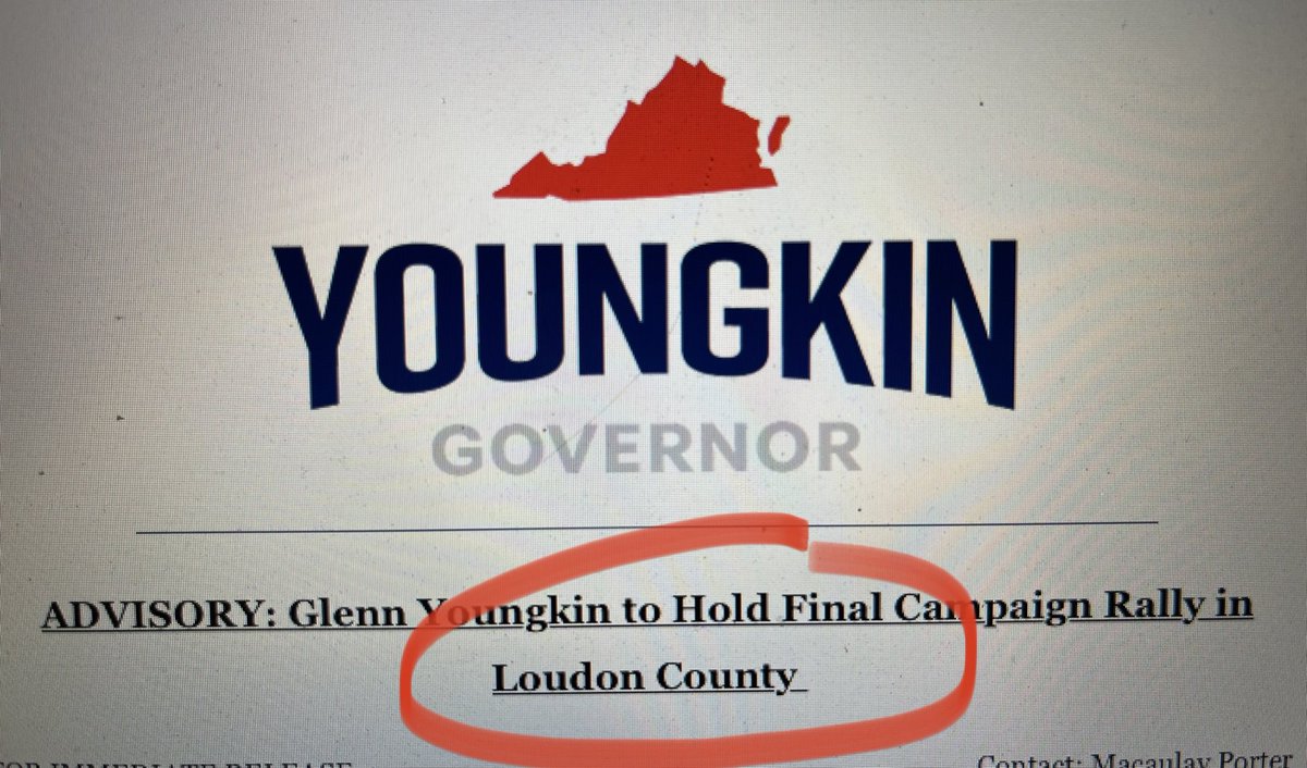 tomsherwood's tweet photo. Not good when your campaign for governor announces site for your final campaign rally and you misspell the Northern Virginia county five times in your release. For the record, it’s Loudoun. ⁦@politicshour⁩ https://t.co/lM3SnUZKxy