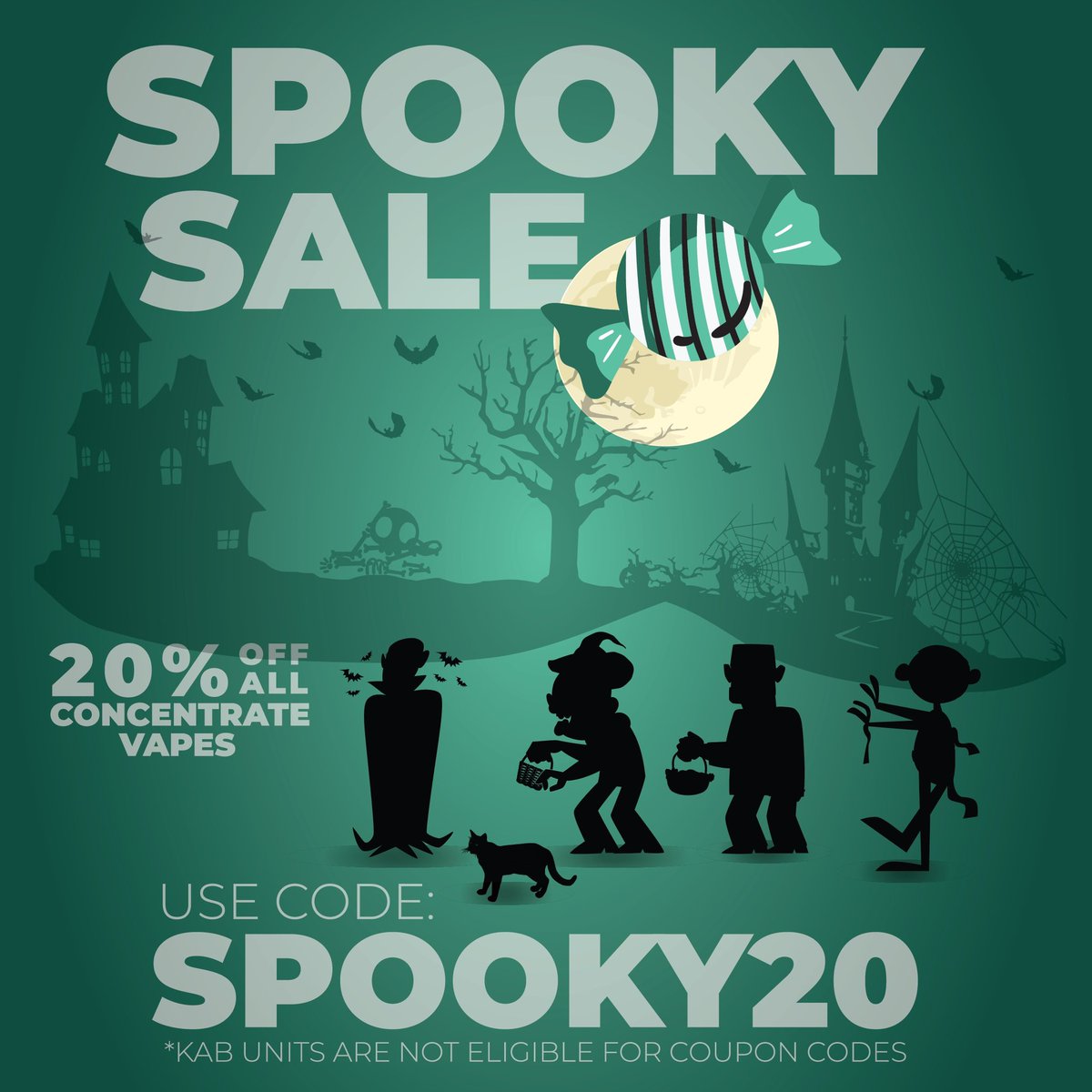BNDLSTECH's tweet photo. Treat yourself to the spookiest sale of the year! 🎃 Use Coupon Code SPOOKY20 for 20% off all concentrate vapes (excluding the Keep A Breast Terp Pens and on-sale items). Start Halloween weekend off right! 👻

#spookysale #spooky #cannafam #vapefinds #dabup https://t.co/XaR46GOZQ0