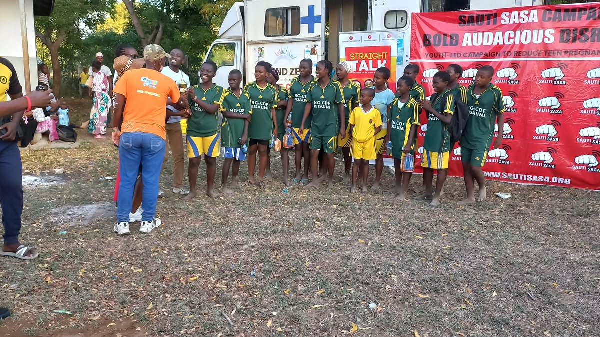 Today at Mwakirunge primary during a girls football tournament aimed to create awareness on Teen pregnancy,  mental health and defilement . When girls are happy and informed  am happy too.
#EndTeenpregnancy.
#ZeroDefilement.
#MentalHealthMatters 
<a href="/DOHMombasa/">Department of Health Services Mombasa</a> <a href="/MombasaYACH/">YACH Mombasa</a>