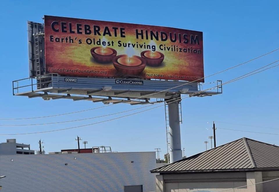 Another prominently placed & hard to miss billboard is up in #Houston, days away from  #Diwali2021, Celebrating 🕉 #Hinduism “Earth’s Oldest Surviving Civilizations”. What an Exciting & proud feeling. #HinduHeritageMonth #Cohna #VHPA