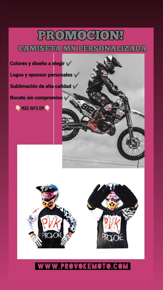 ProvokeBrand's tweet photo. Camisetas de Motocross personalizadas! #Motocross #ibiza #supercross #Racing #ride #dirtbikes https://t.co/A2H0up8I2i