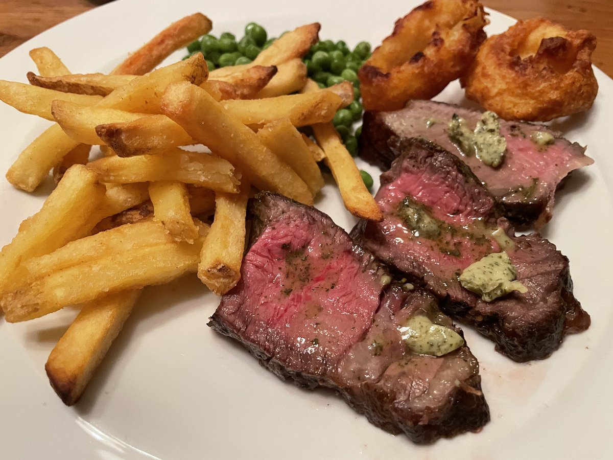 kjverity's tweet photo. Tender on the bone Ribeye cowboy steak rested with @sublimebutter bearnaise butter and served with crispy fries and onion rings and petit pois. Perfect steak night. #steak #bearnaise #ribeye #steakandchips #foodporn #weekend #foodpic #pickoftheday #mediumrare https://t.co/Gw4BOMOIlC
