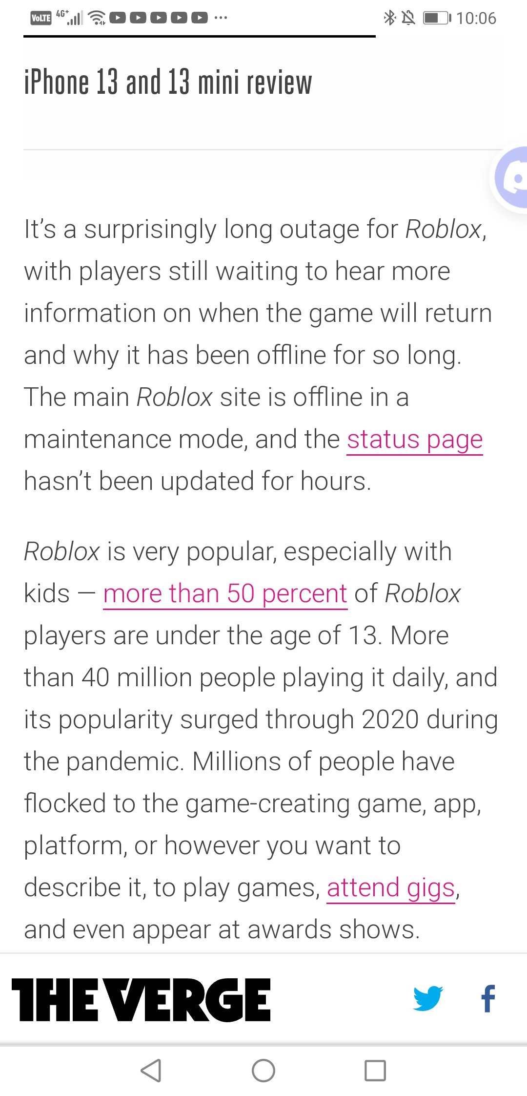 I am providing updates regarding the Roblox outage on my Twitter: twitter.com/Bloxy_News.  Follow me there to receive the latest updates!