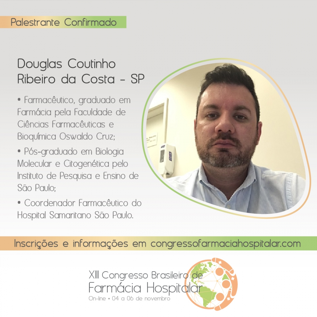 Palestrante confirmado!

Assista a esta participação no XIII Congresso fazendo sua inscrição em congressofarmaciahospitalar.com (link na bio).