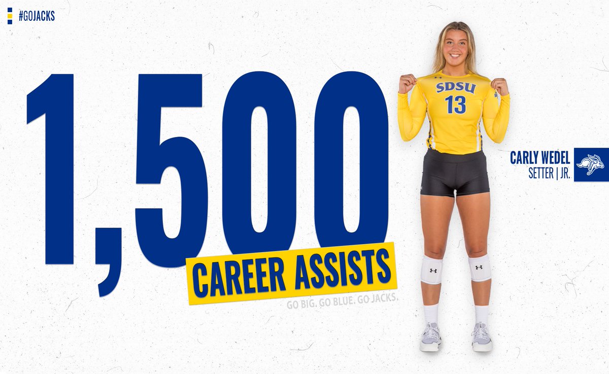 GoJacksVB's tweet photo. 𝟭,𝟱𝟬𝟬 𝗰𝗮𝗿𝗲𝗲𝗿 𝗮𝘀𝘀𝗶𝘀𝘁𝘀 and counting...

Congratulations, Carly Wedel! 👏🎉

#GoJacks 🐰 https://t.co/Ni1570xMm1
