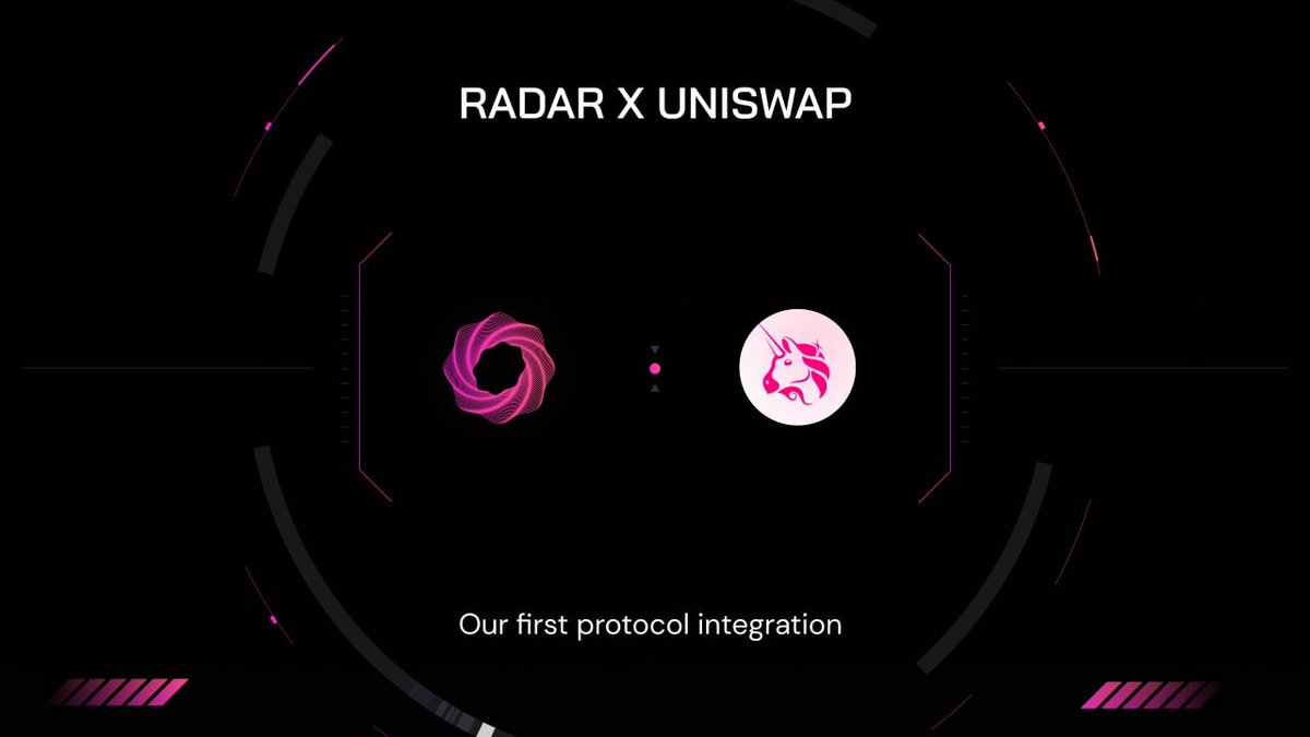 radarprotocol's tweet photo. #RadarProtocol x @Uniswap 🎉

Our FIRST protocol integration!

UniSwap’s liquidity pools and trading will be available on #RadarProtocol!

Whether you’re starting a fund or investing in one, you’ll have access to Uniswap’s features directly through #RadarProtocol https://t.co/R5R7An97nd